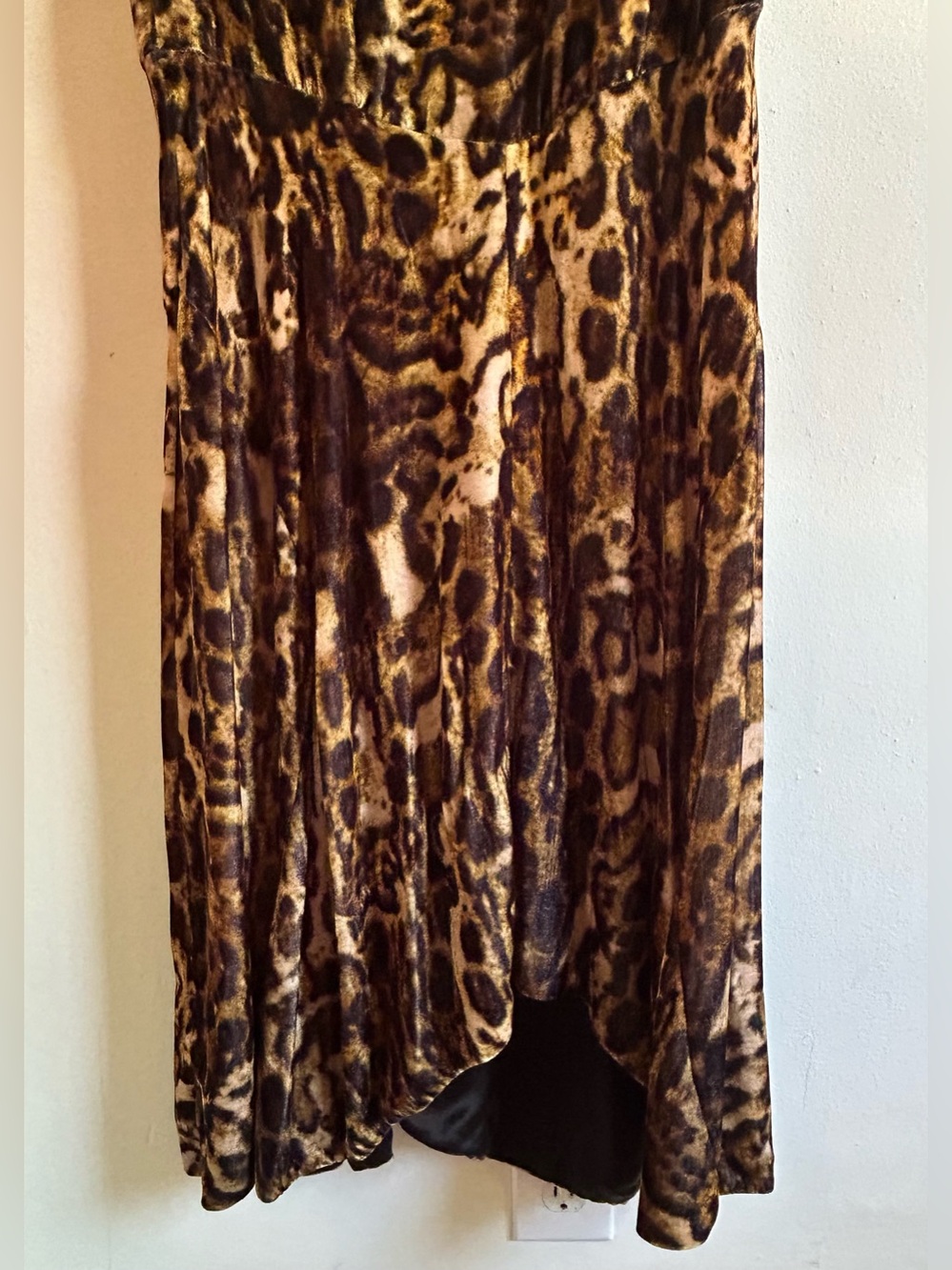 Isabel Marant Ulia Leopard Print Velvet Midi Dress Fauve Silk Size 42 US 8 10 - Picture 3 of 12